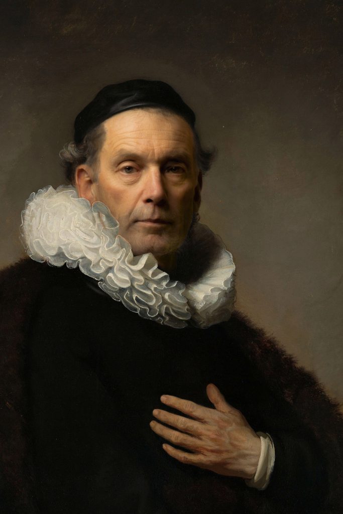 Zelfportret in een schilderij van Rembrandt van Rijn